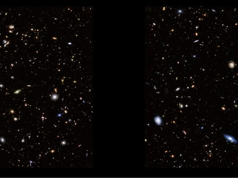 Image of the Hubble Ultra Deep Field taken by the Near-Infrared Camera on NASA’s James Webb Space Telescope.